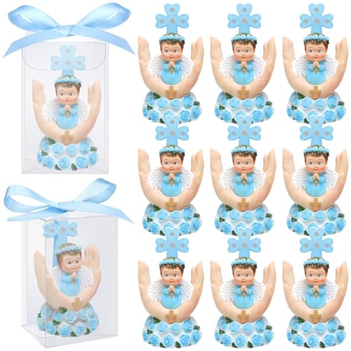 Set 24 figuras bebé Ángel bautizo en resina azul miniatura 1