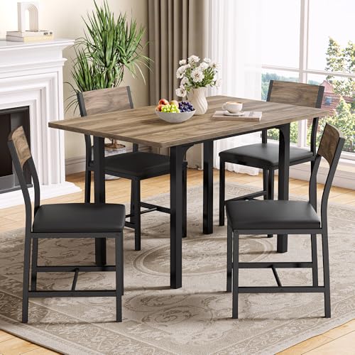 IRONCK 5-Piece Dining Table Set for 4, Extendable...