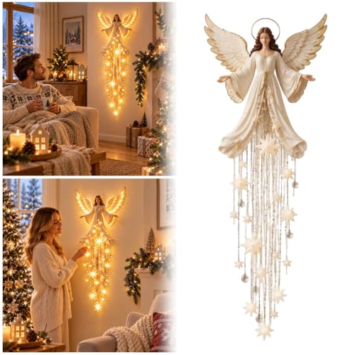 Lighted Nativity Wall Decor, Christmas Angel Wall Light with Bethlehem Star - image 6