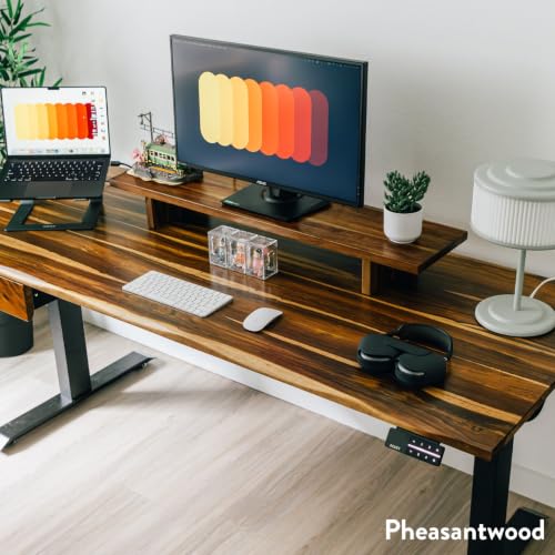 Image of Desky Dual Hardwood Sit Stand Desk White Ash 80 inch Matte Black