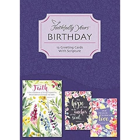 Faithfully Yours 54036 Vintage Thoughts Birthday Boxed Greeting Cards with Scripture Cover