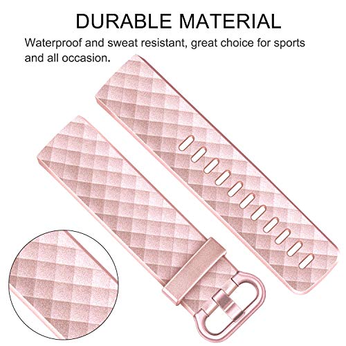 Image of Tobfit Watch Strap Compatible with Fitbit Charge 4 / Fitbit Charge 3 (Watch Not Included), Removable Soft Belts for Charge 3 /4 Wristband, Smartwatch Band for Men & Women (S,Rose Gold)