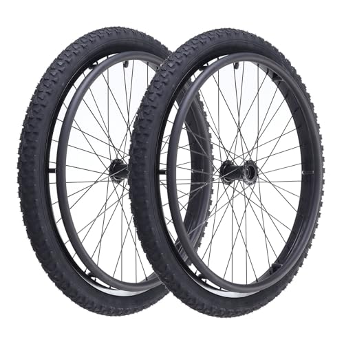 24 Pulgadas Ruedas Traseras para Silla de Ruedas, 24 x 1.95 Ruedas Traseras para Sillas de Ruedas Manuales, Rueda de Playa Neumática, Radios de Aleación de Aluminio (Paquete de 2)
