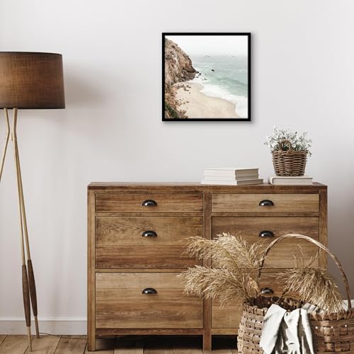 Americanflat 15x15 Picture Frame with Polished Plexiglass - Streamline Collection - Thin Border Square Frame for Wall Display - Hanging Hardware Included - Black
