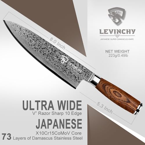 LEVINCHY 8 inch Damascus Chef's Knife