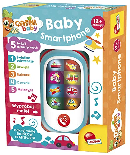 Lisciani Carotina Baby Smartphone électronique pour bébé avec 5 Fonctions pédagogiques, téléphone pour Enfants, Melodyjki, 1+