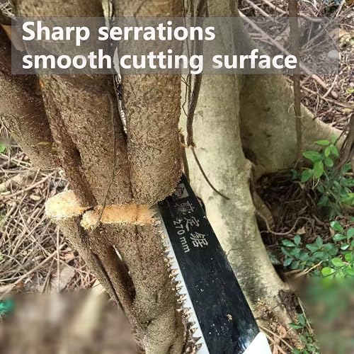 Medium Length japanese pull saw with Super Sharp Teeth,Thickened SK5 Steel,for Home Pruning, Logging, Landscaping,Three Sided Grinding,10.5" - Image 6