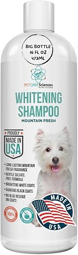Miniatura 1 de PET CARE Sciences Champú blanqueador para perros de 16 onzas líquidas  Champú para perros blancos  Champú para cachorros para abrigos blancos