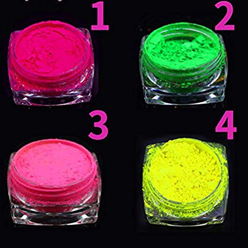 Koojawind Neon Pigment Nagelpuder Staub Nagel Glitter Gradient Glitter Schillerndes Acryl, Nail Art Makeup Dekoration… – Bild 3