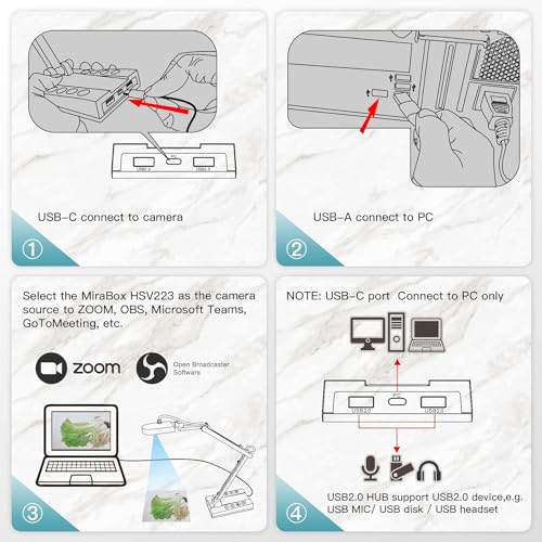 image for TreasLin Document Camera,10MP USB Document Camera for Teachers, Overhe