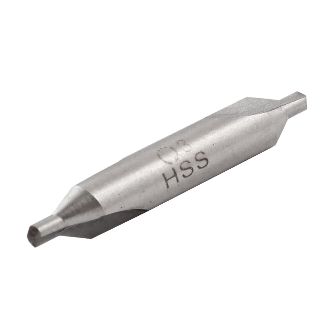 Aexit 3mm x Drill Bits 8mm x 50mm Double Ended HSS A Type Center Drill Center Drill Inserts Bits Gray