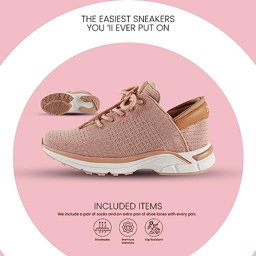 Image of ZEBA Hands Free Slip on Sneakers for Women - Step Up Your Comfort and Style with Perfect Walking Shoes and Fashion Sneakers