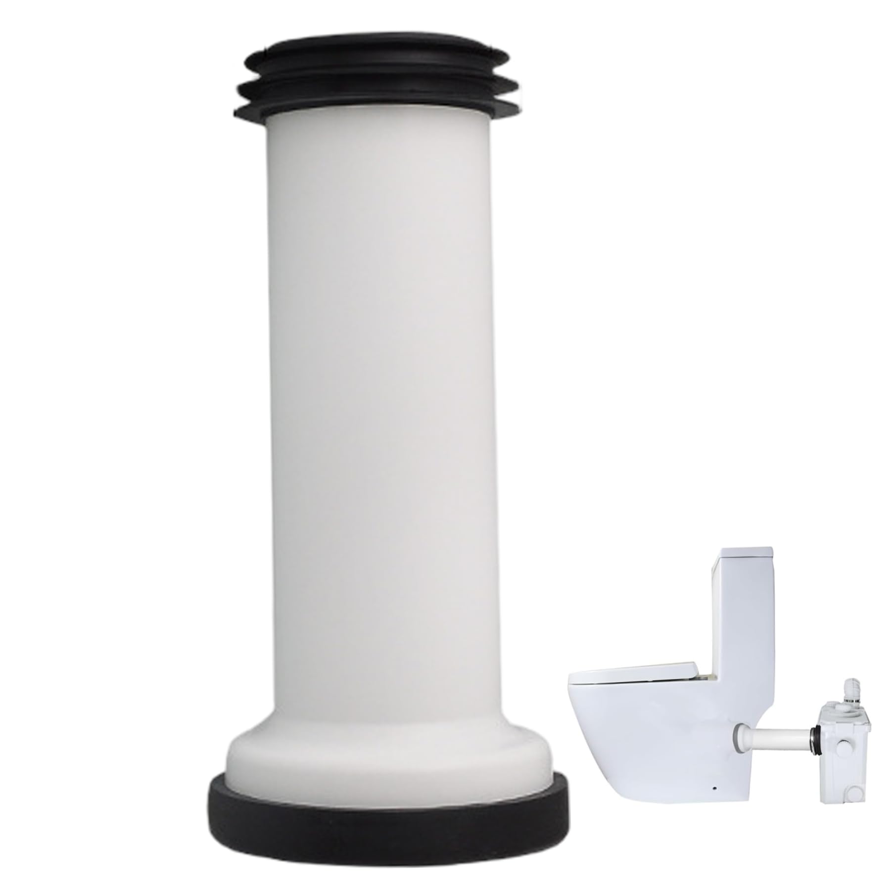 Adattatore per tubo di scarico WC, tubo flessibile di collegamento WC in plastica PE sigillato lungo e rigido, dritto, per scarico posteriore del bagno