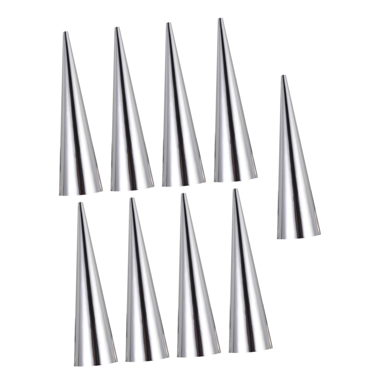 COLLBATH 9pcs Stainless Steel Bread Baking Mold Conical Croissant Mould for Home Baking