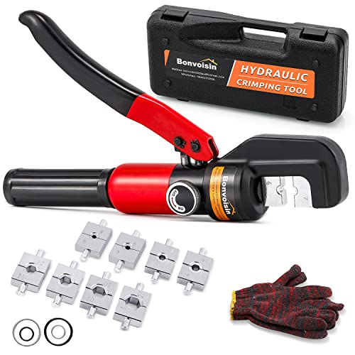 Bonvoisin Pinzas Hidráulicas de Presión, 8T, 9 Moldes 4-70m㎡ Acero para Terminales de Cobre y Aluminio (BSK-70: 8T, 4-70 mm²) Cover