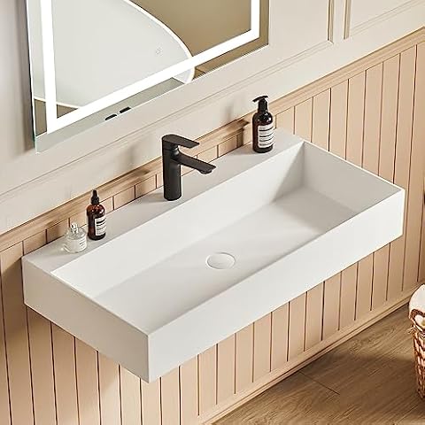 Cpingao 30"x18" Matte White Vessel Sink Cover