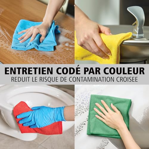 Chiffons Microfibre Recyclée Rubbermaid HYGEN bleus de 30cm pour maison et voiture - 6