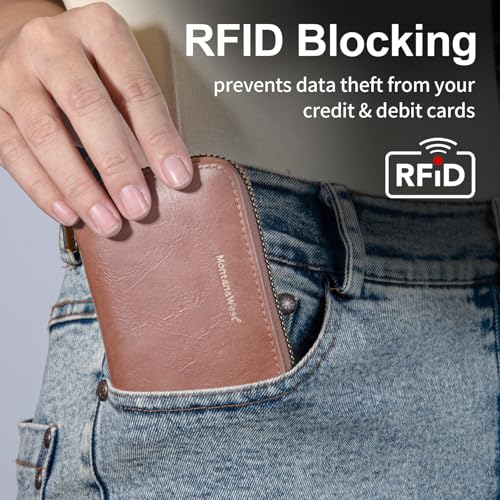 Image of Montana West Rfid Card Holder For Women Compact Credit Card Case Small Card Wallet with Zipper For Female Ladies Lightweight & Easy to Carry