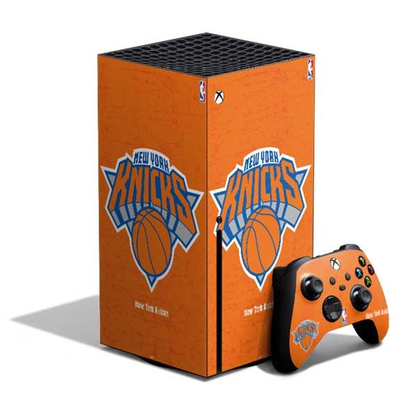 Skinit Decal Gaming Skin Compatible with Xbox Series X Bundle - Officially Licensed NBA New York Knicks Orange Primary Logo Design