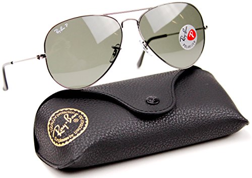 Ray-Ban RB3025 004/58 62mm Sunglasses Gunmetal/Crystal Green Polarized Lens.
