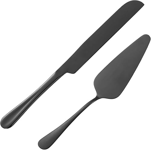 Juego de servir pasteles, servidores de pastelería, cuchillo de acero inoxidable y juego de servidor perfecto para cumpleaños, bodas, fiestas y