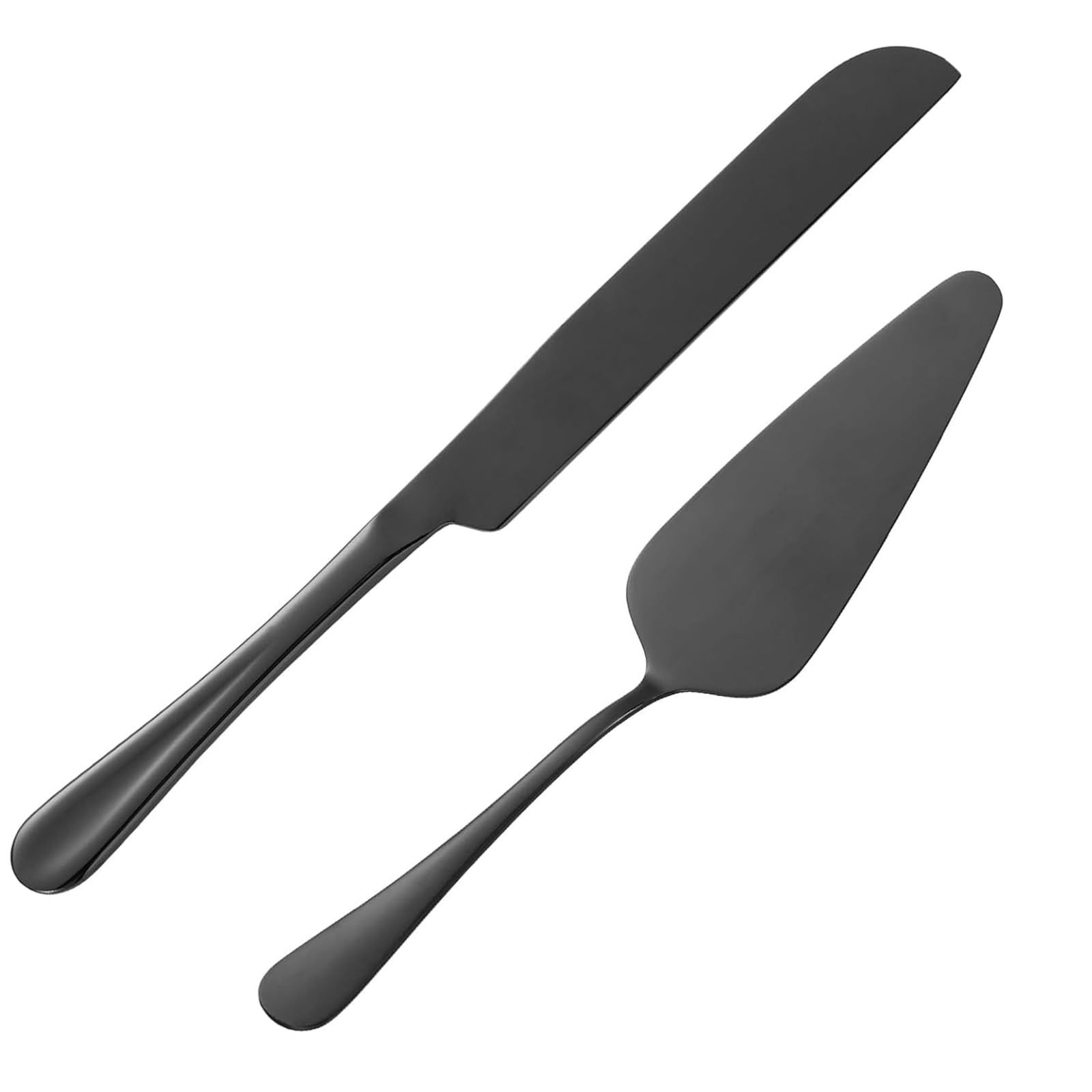 Cake Serving Set, Cake Pie Pastry Servers, Stainless steel Cake Knife and Server Set Perfect For Birthday, Wedding, Parties and Events (Black Serving Set)