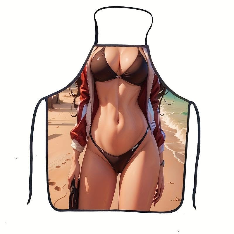 Bikini Baskılı Unisex Parti ve Barbekü Önlüğü 80x60 cm