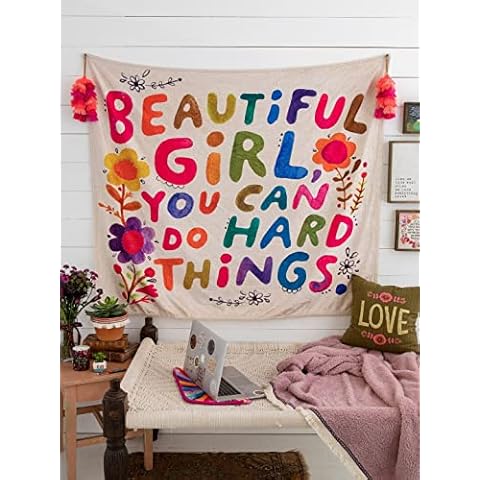 AEARGIV Colourful Girl Inspirational Flower Tapestry Cover
