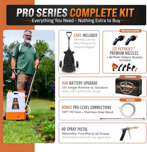 Image of PetraTools HD4000 Battery Powered Backpack Sprayer w /Cart, 8 Hr Runtime