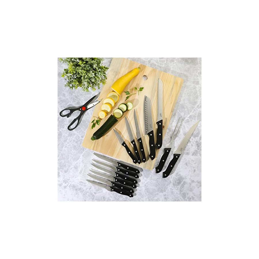 Gibson-Home-Wildcraft-Kitchen-in-a-Box-15-Piece-Cutlery-Set-WCutting-Board-Black Gibson Home Wildcraft Kitchen in a Box 15 Piece Cutlery Set W/Cutting Board, Black