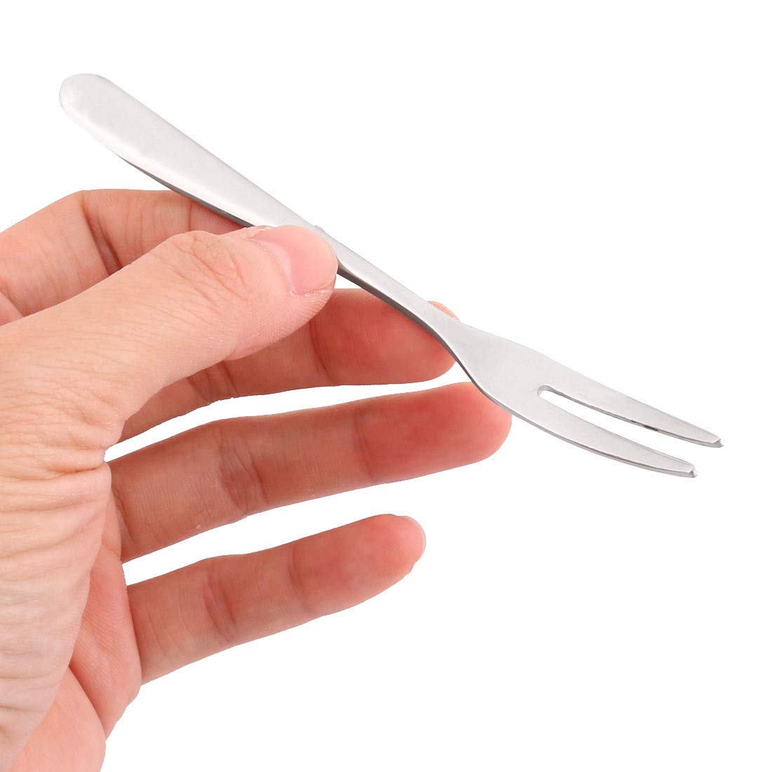 Ruilogod Acero inoxidable Inicio Restaurante Cake Fruit Snack Postre Tenedor 12cm Longitud 24pcs