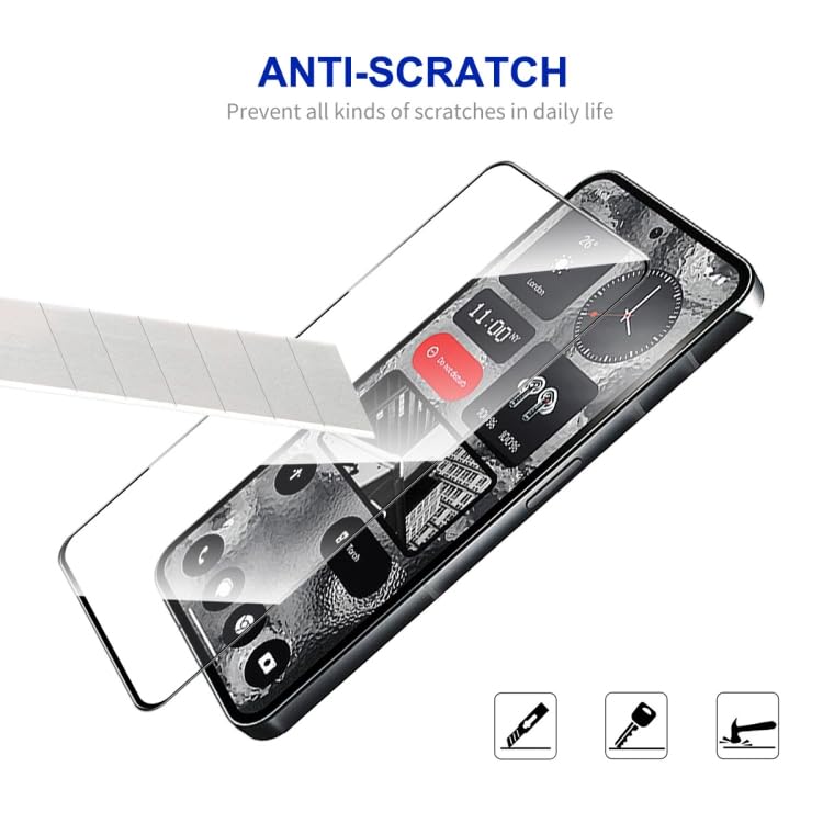 Image of Casodon Tempered Glass Screen Protector Guard for Nothing 2 /Nothing Phone 2 5G (Black) Full Screen Coverage with Easy Installation Kit