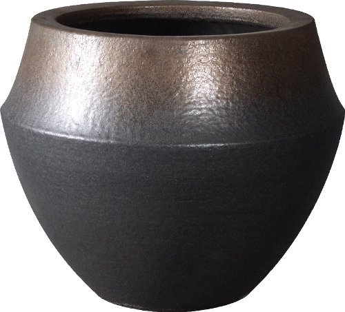 プラスガーデン 植木鉢カバー バレル10号用 Φ500×H415mm 底穴なし ブラウンゴールド 信楽焼 332-03