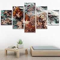 SIGNWIN 5 Panel Canvas Wall Art Abstract Colorful Decorative Elements Modern Artwork for Home Decorations Ready to Hang - 60