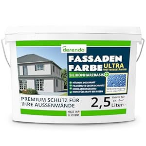Derendo Silikonharz Fassadenfarbe Grau 2,5l Ultra