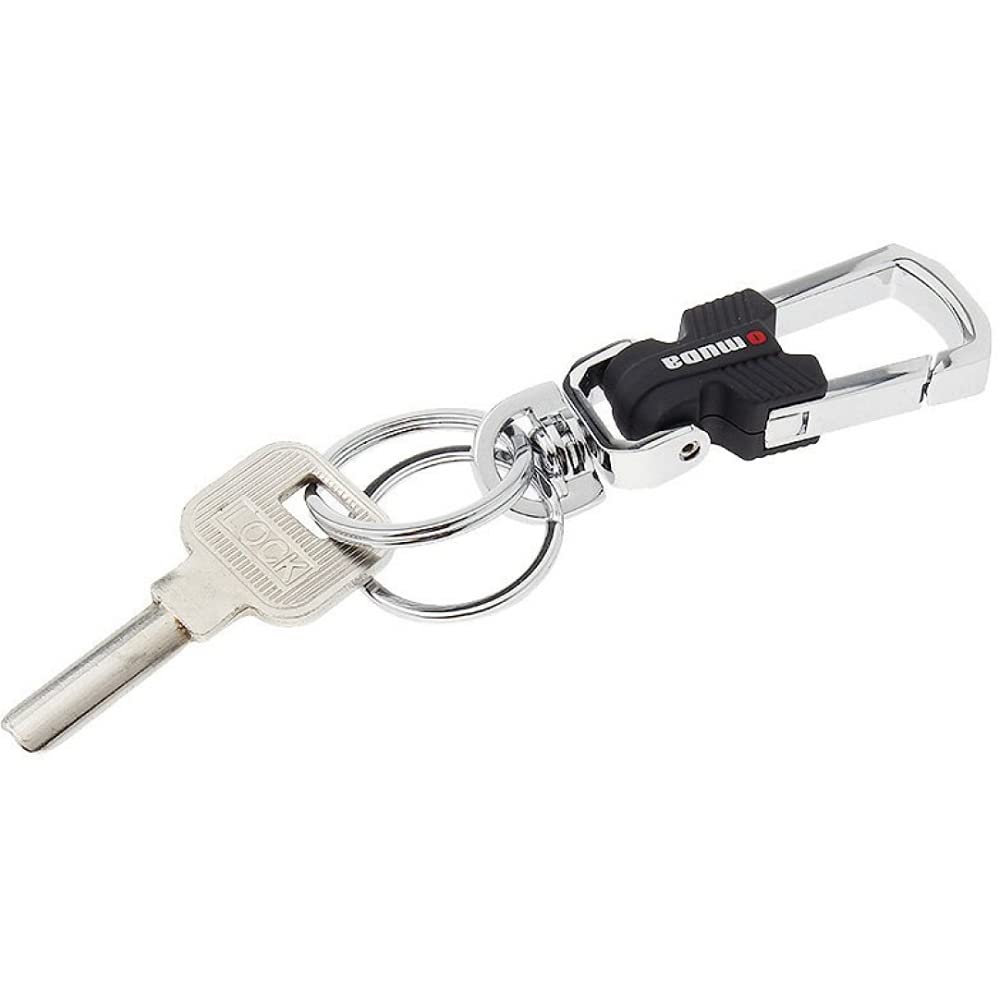 AKC Omuda 3742 Hook Locking Silver Metal Key Ring Key Chain For Bike Car Men Women Keyring