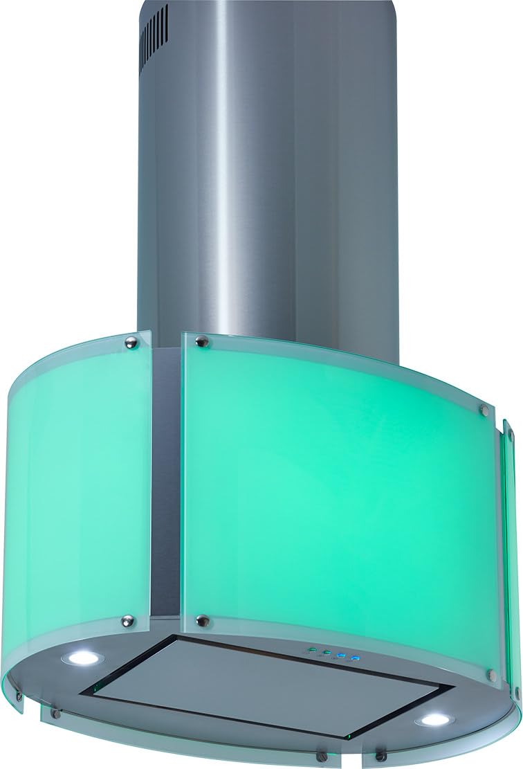 ROK Design Inselhaube 70cm Glas Edelstahl LED 605m³/h 3 Stufen
