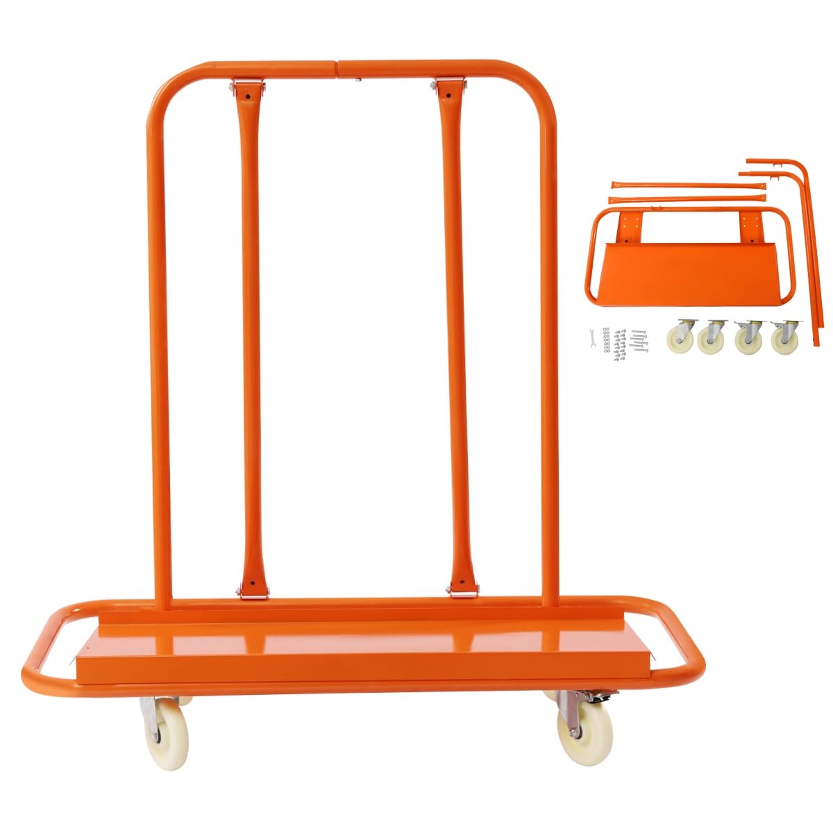 JAYGOVAN 780LBS Drywall Sheet Cart Heavy Duty Panel Dolly Cart with 4 Swivel Wheels, Handling Wall Panel, Sheetrock, Wood Panel, Rolling Dolly for Garage, Home, Warehouse
