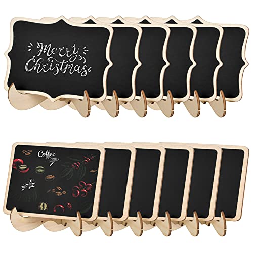 Jinlaili 12 Piezas Mini Pizarra, 2 Estilos Tablero de Tiza,