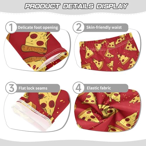 Red Pizza Girls Leggings Soft Stretch Workout Yoga Dance Pants for Kids Casual Tights3