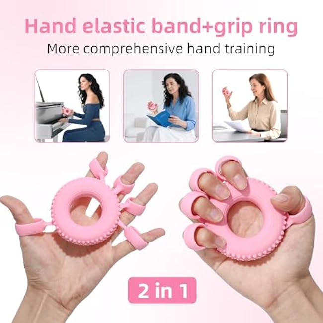 Finger Strengthener Physical Therapy Equipment Stretcher Hand Strengthener Hand Workout Extension Exerciser Hand Grip Trainer, Silicone Rings for Muscle Training Finger Rehabilitation Training