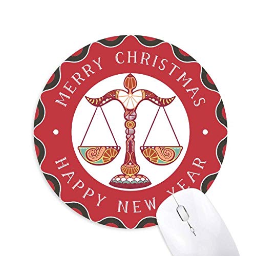 Preisvergleich Produktbild Waage Sternbild Sternzeichen Maus Pad Fröhliche Weihnachten Rundgummi