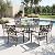 MFSTUDIO 7 PCS Cast Aluminum Retro Design Patio Dining Set with 6 Extra Wide Dining Chair and 1 54" Round Dining Table, Outdoor Furniture for 6, Brown