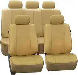 Jogo de Capa Banco Carro Universal em Couro Automotivo (Bege)