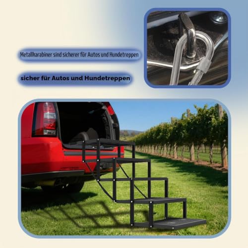 Hundetreppe Auto mit Rutschfester Textur für Kleine & Große Hunde 5 Stufen