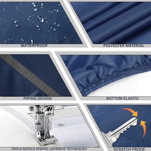 Image of 100% Waterproof Pulsar 150 Bike Cover | Polyester Body Cover for Rain & Sun | UV Protection, Dustproof, Scratch Resistant, Windproof, Heat Resistant, Vehicle Specific Fit (Blue)