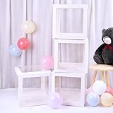 FAMULIA バルーンボックス 風船 アルファベット英字26個 誕生日 イベント 装飾 飾り付け ディスプレイ 小道具 撮影 推し活 (白（4箱）) 30cm 箱のみ