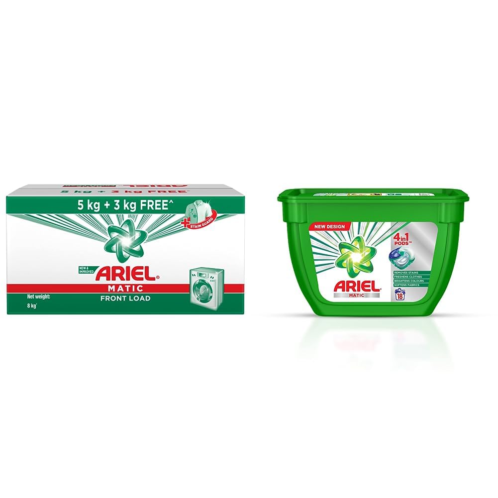 Buy Ariel Matic Front Load Detergent Washing Powder 5kg Plus 3kg