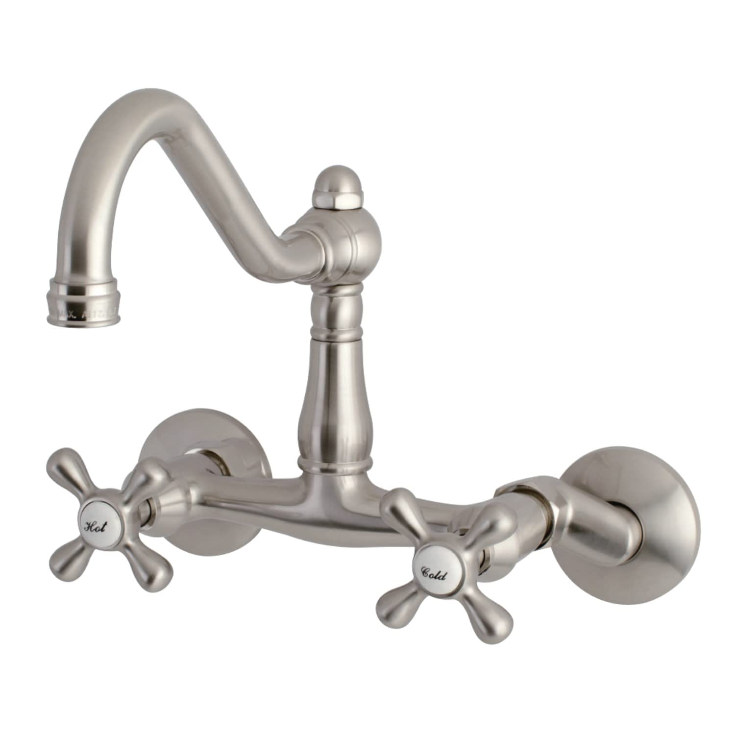 Kingston Brass KS3228AX Vintage Wall Mount Kitchen musluk, 8 – 1/2 inç, saten nikel Kingston Brass