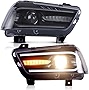 VLAND Headlight Assembly Fit for Dodge Charger 2011 2012 2013 2014, LED Headlamp Assembly with DRL Sequential Turn Signal, Plug-and-play